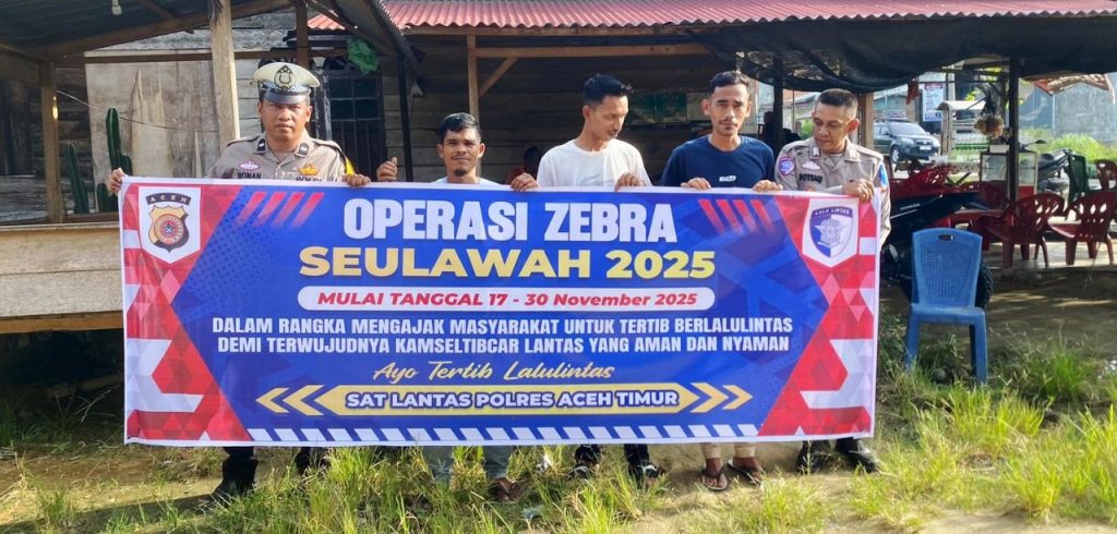 Operasi Zebra Seulawah 2025, Polres Aceh Timur Gencarkan Sosialisasi Keselamatan Berlalu Lintas