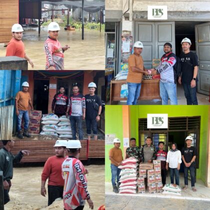 Bersama Warga di Tengah Banjir: PT Bugak Palma Sejahtera Hadir Memberi Bantuan dan Perbaikan Jalan
