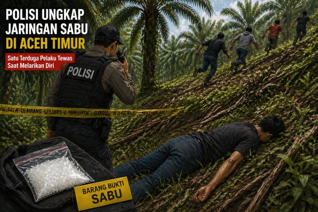 Polda Aceh Ungkap Jaringan Peredaran Sabu di Aceh Timur, Satu Terduga Pelaku Meninggal Saat Melarikan Diri